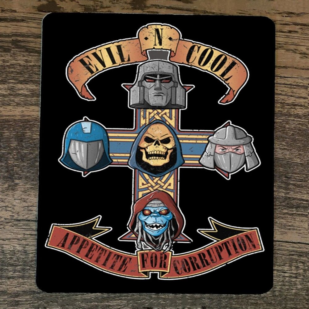 Mouse Pad Evil n Cool Appetite for Corruption 80s Cartoon‎ Villains